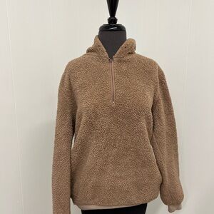 Cozy Brown Sherpa Pullover